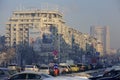 Bucharest center in a frozen morning